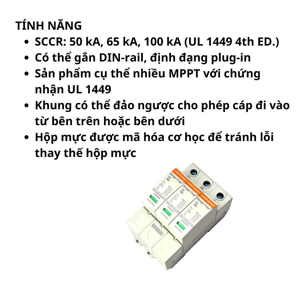 Thiết bị chống sét DC MERSEN SP2-40K1000V-PV, Thiết bị bảo vệ chống sét