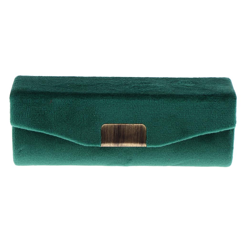 2Pcs Velveteen Box Makeup Lipstick Case Jewelry Cosmetics Mirror Container