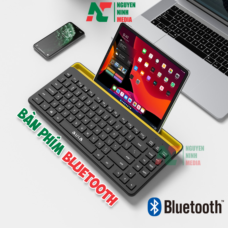 Bàn Phím Bluetooth Aula AWK310 - Kết Nối Điện Thoại, Máy Tính Bảng, Laptop - Hàng Chính Hãng