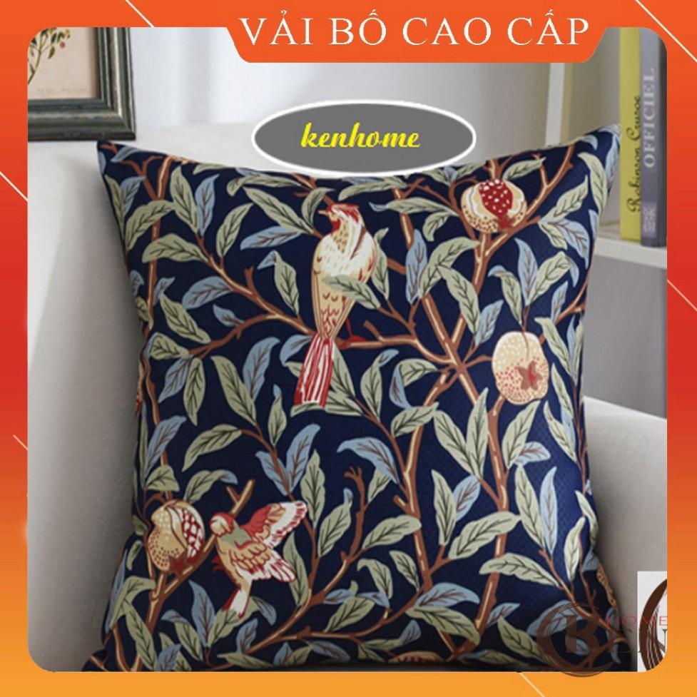 Gối Tựa Lưng | Gối Tựa Sofa, Gối Vuông Trang Trí In Hoạt Tiết Hoa Lá Hiện Đại Kích Thước 45x45cm
