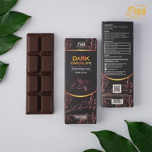 Bar 20gr- Dark Chocolate 100% Cacao, Socola đen nguyên chất không đường, ăn Giảm cân, KETO, DAS, Tiểu đường