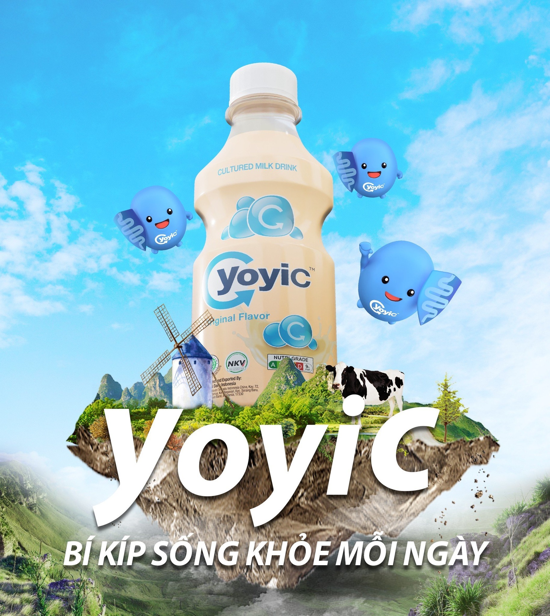 (Lốc 12 chai) Sữa Chua Uống YOYIC Lên Men Tự Nhiên Hỗ Trợ Tiêu Hoá 200ml - Vị Tự Nhiên