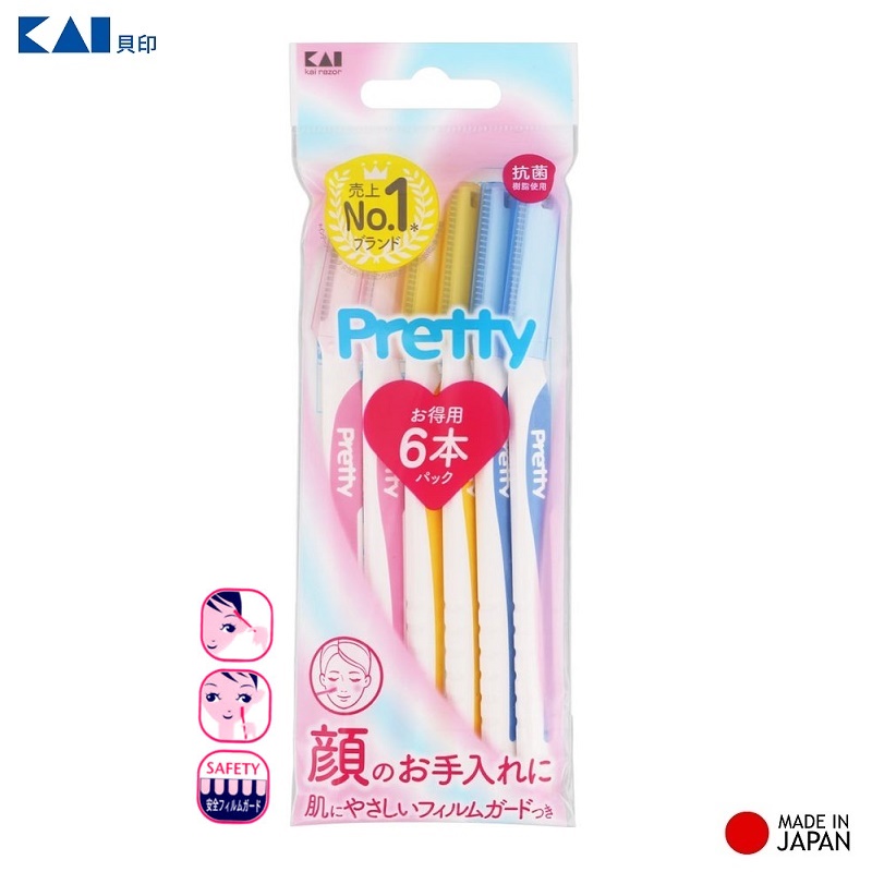 Set 06 dao tỉa lông mày dành cho nữ Kai Pretty hàng Made in Japan