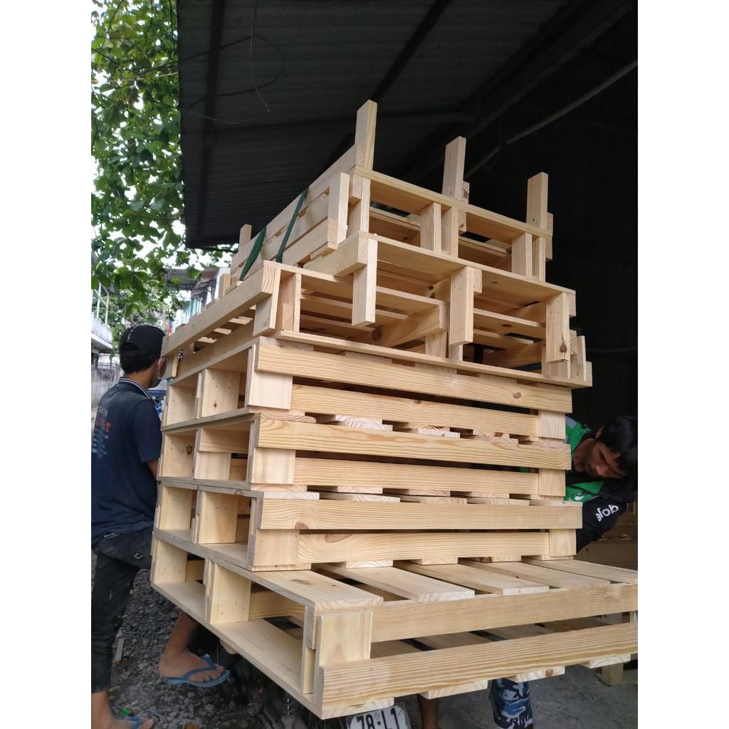 Giường Pallet / Giường Ngủ Pallet Gỗ Thông Gấp Gọn / Giường Gỗ Thông nhập khẩu Mới 100% 