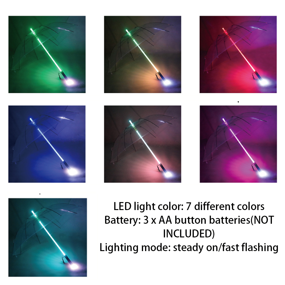 Dù Che Mưa Có Thân Phát Sáng Tích Hợp Đèn Pin