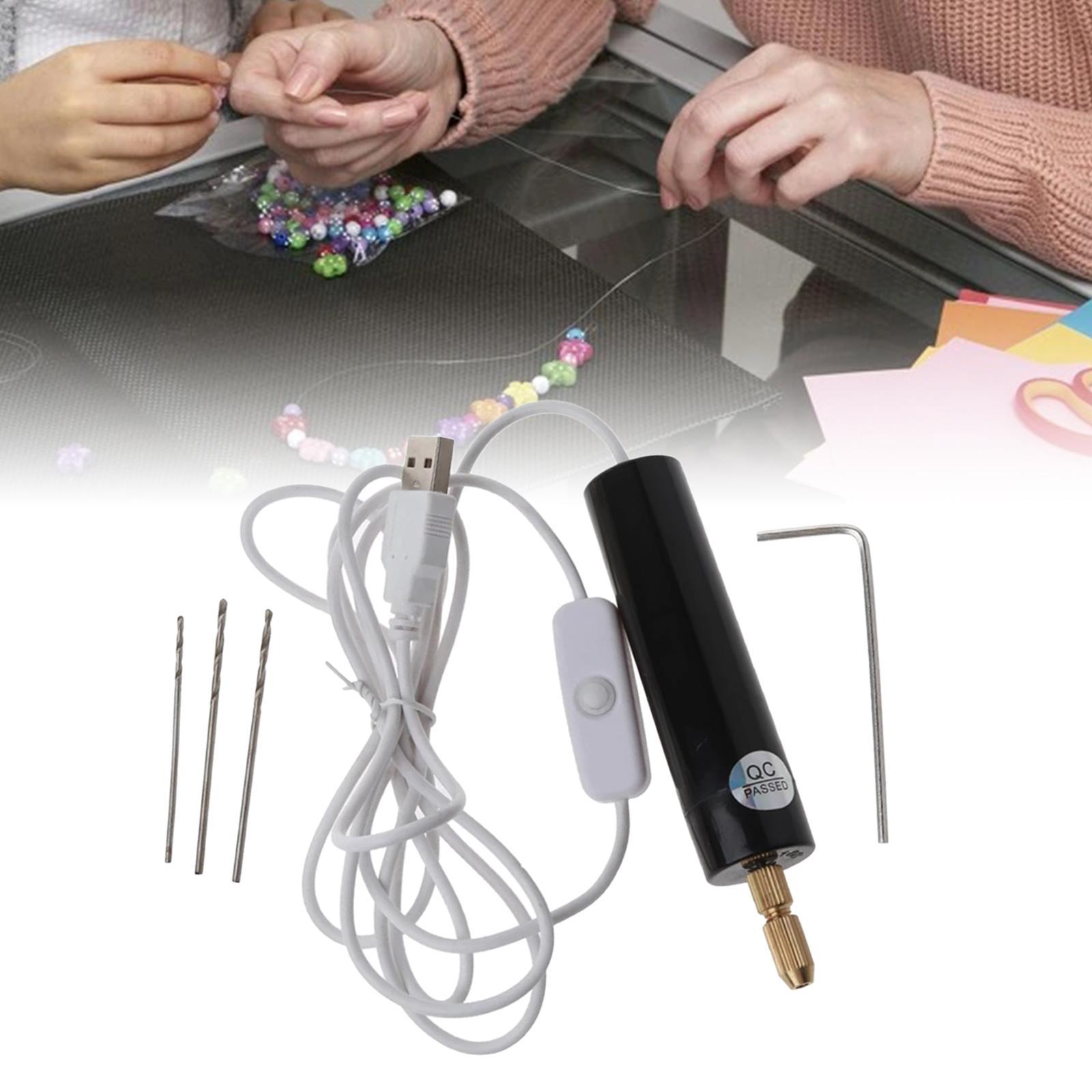 Mini Hand Drill for Art and Craft,Mini Electric Drill Set 0.8-1.2 mm Pin Vise Hand Drill with Drill Bits and Wrench DIY Jewelry Pendant Crafts Making