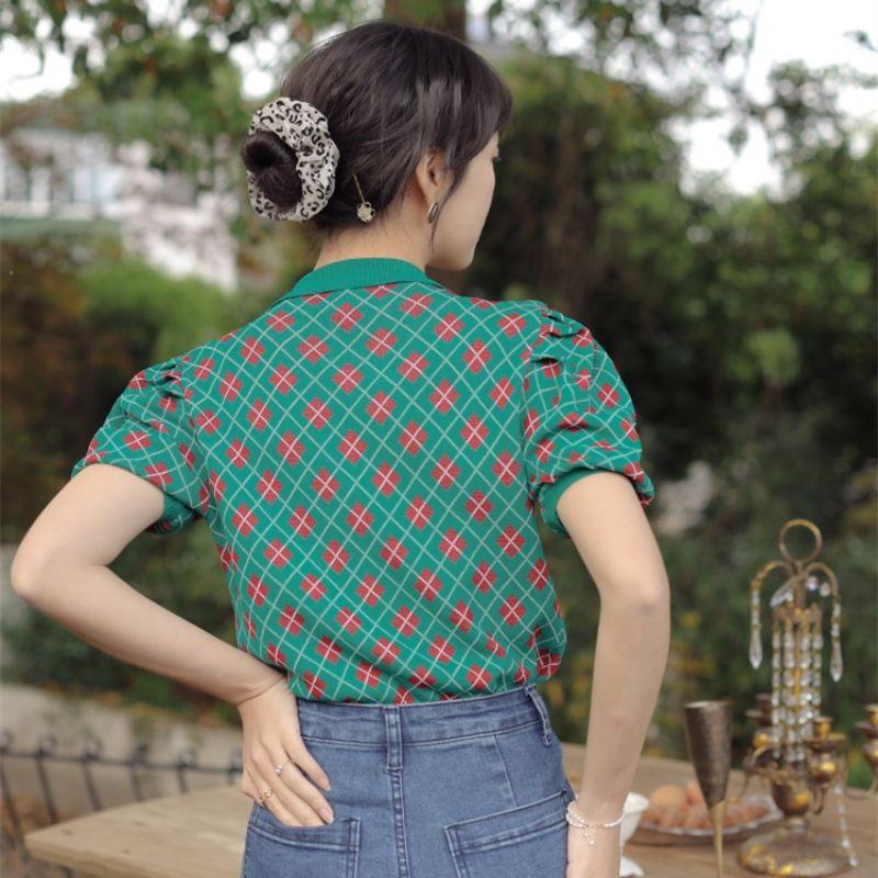 Hàng sẵn_ Áo len retro dáng ngắn phong cách thời trang