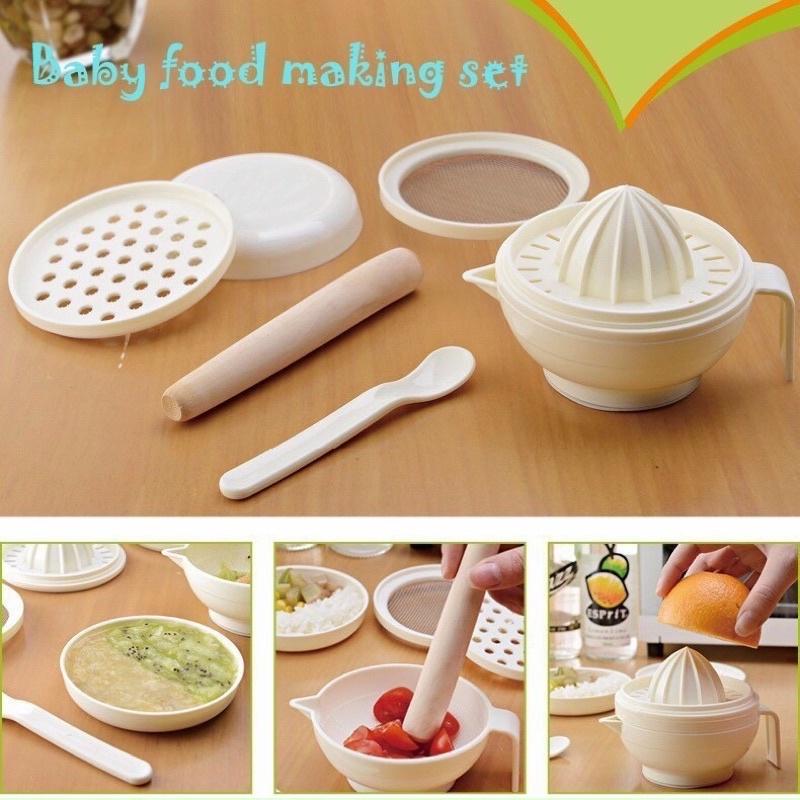 Bộ chế biến ăn dặm kiểu Nhật Food making cho bé gồm 7 chi tiết -Amina