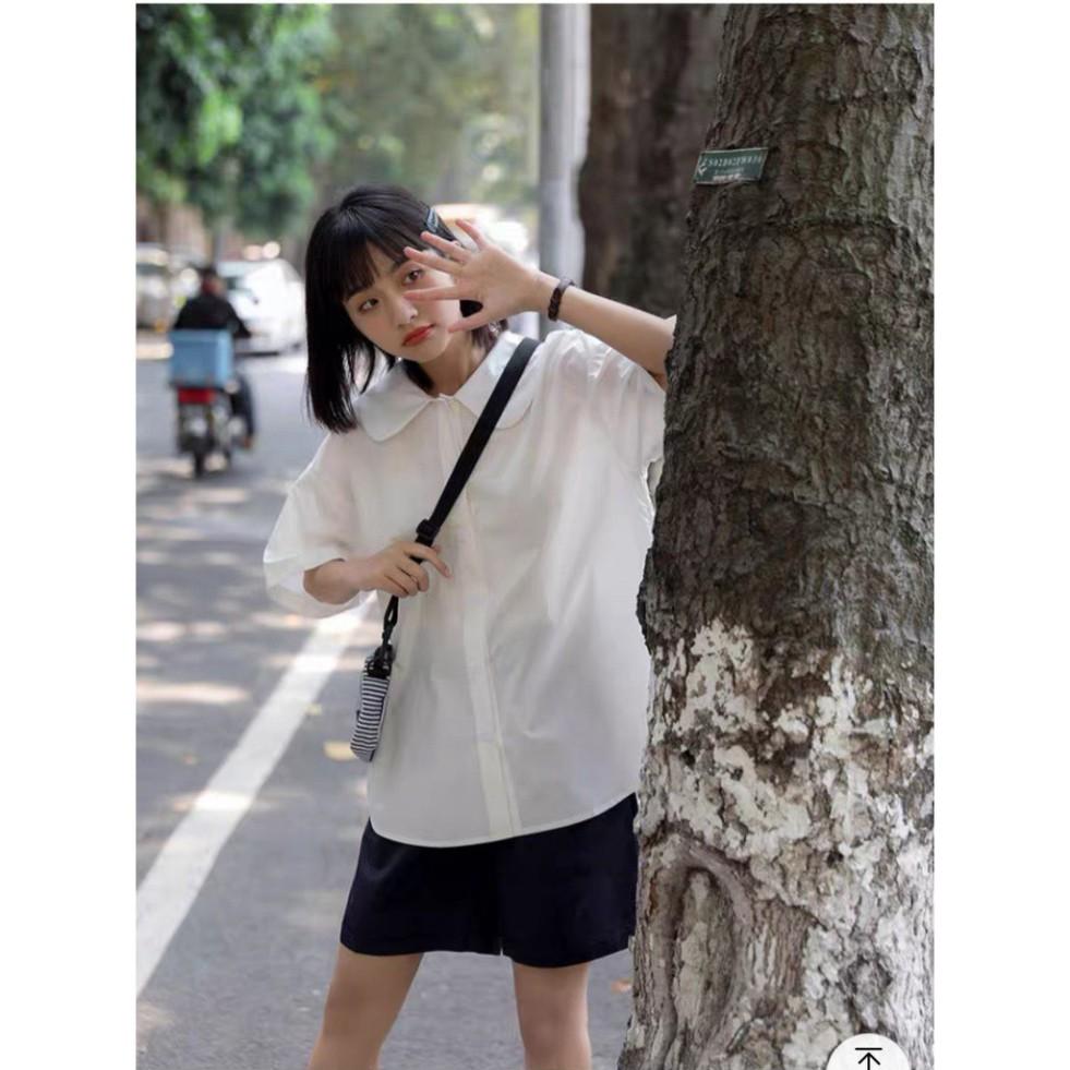 Áo sơ mi trắng ngắn tay A,018 huongmitxu