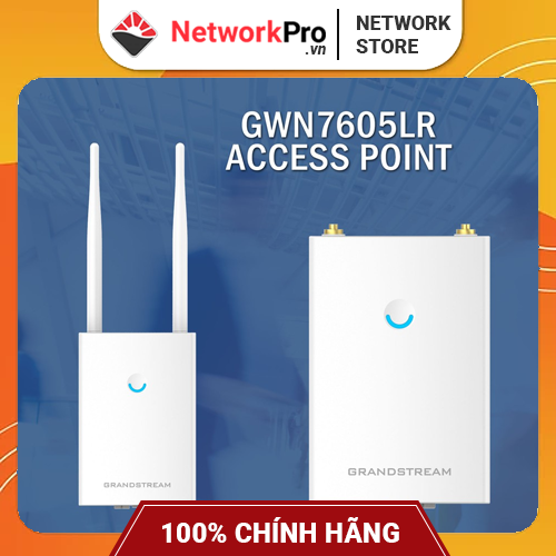 Bộ Phát WiFi Grandstream GWN7605LR - Hỗ Trợ 100+ User, Chuẩn AC MU-MIMO 1.27Gbps