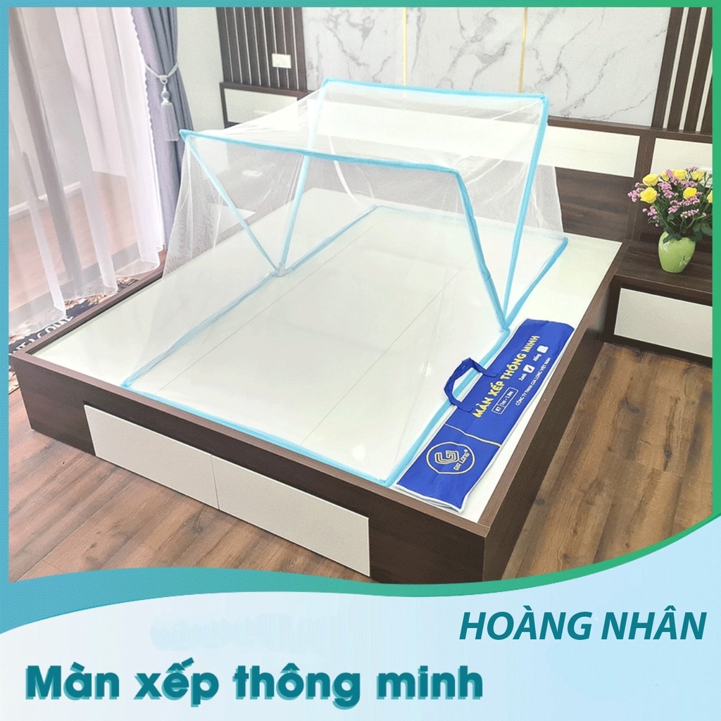 Àn chụp tự bung gấp gọn tiện dụng mẫu mới nhất 2022 - Mùng chụp tự bung người lớn kiểu xếp Hoàng Nhân