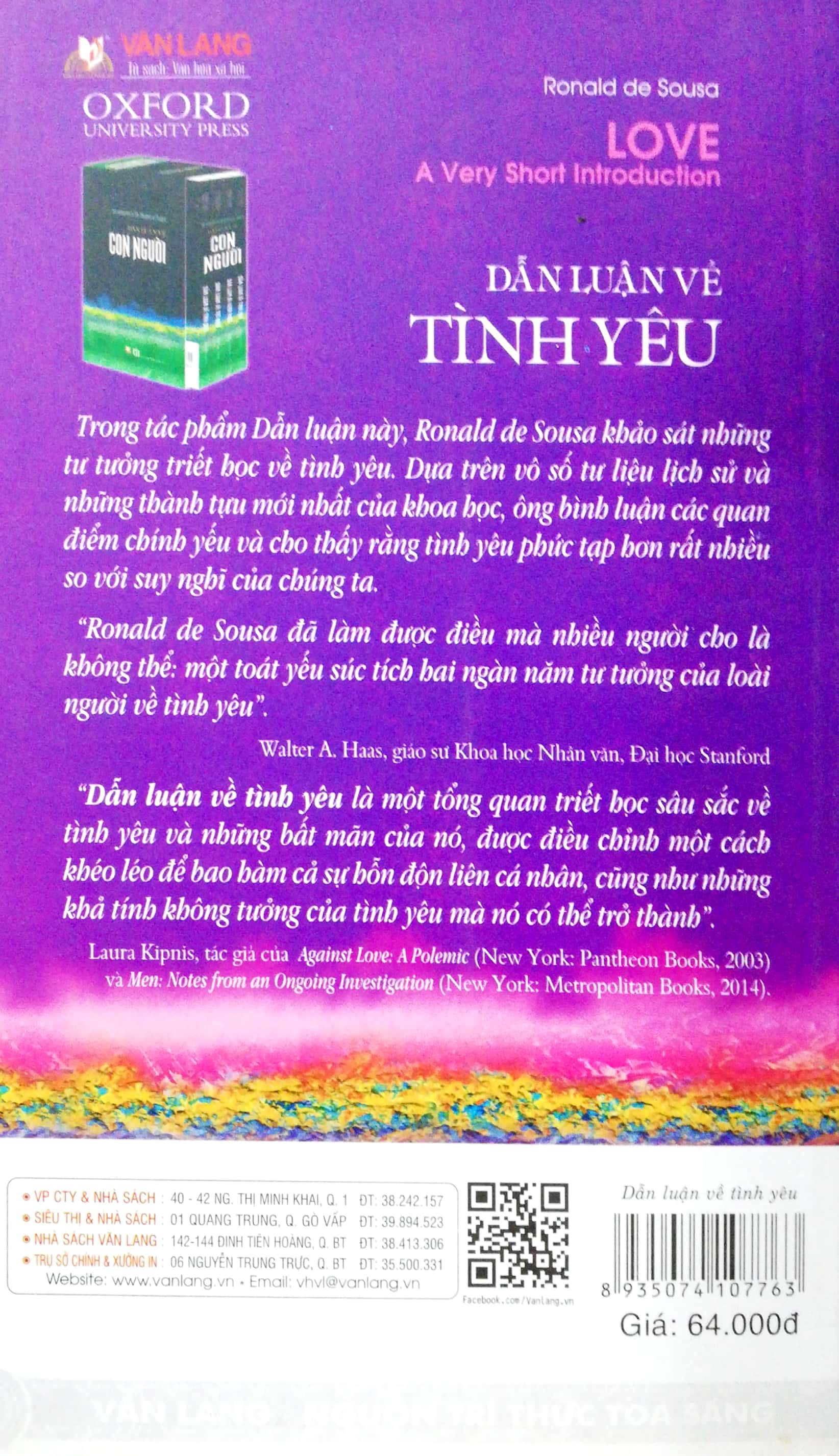 Dẫn Luận Về Tình Yêu - Ronald de Sousa - Vanlangbooks