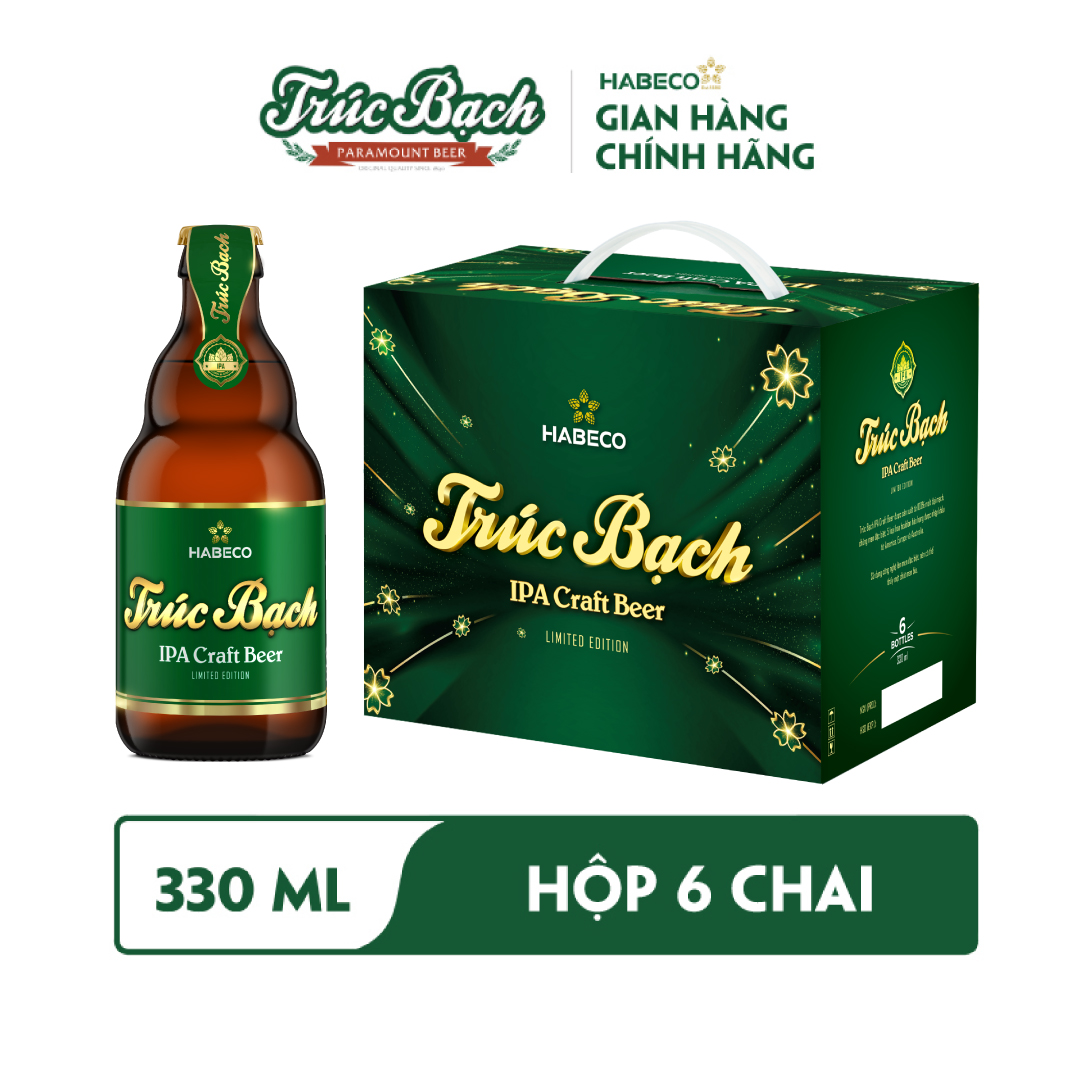 Bia Trúc Bạch IPA Craft - Hộp 6 chai 330ml