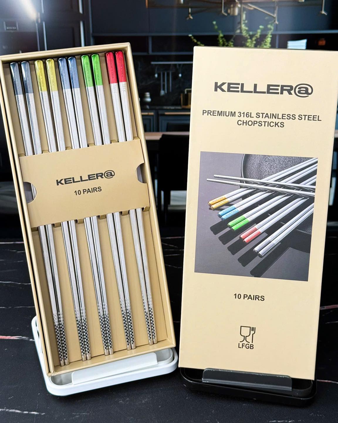 SET 10 ĐÔI ĐŨA INOX CAO CẤP KELLER@ - ĐẲNG CẤP NHÀ HÀNG TẠI GIA Hàng chính hãng