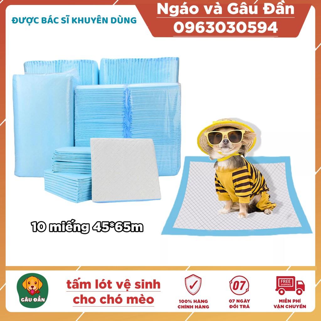 Combo 10 tấm lót vệ sinh cho chó mèo Ngáo Và Gâu Đần kích cỡ 45x60cm