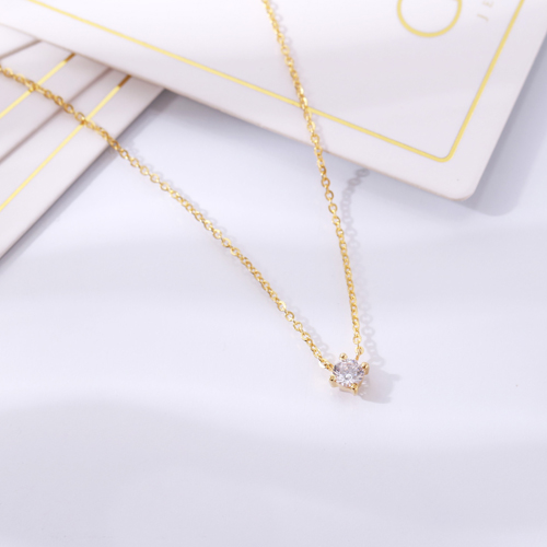 Dây chuyền bạc nữ đẹp mạ vàng 18k đá Cz trắng cao cấp Gix Jewel DC07