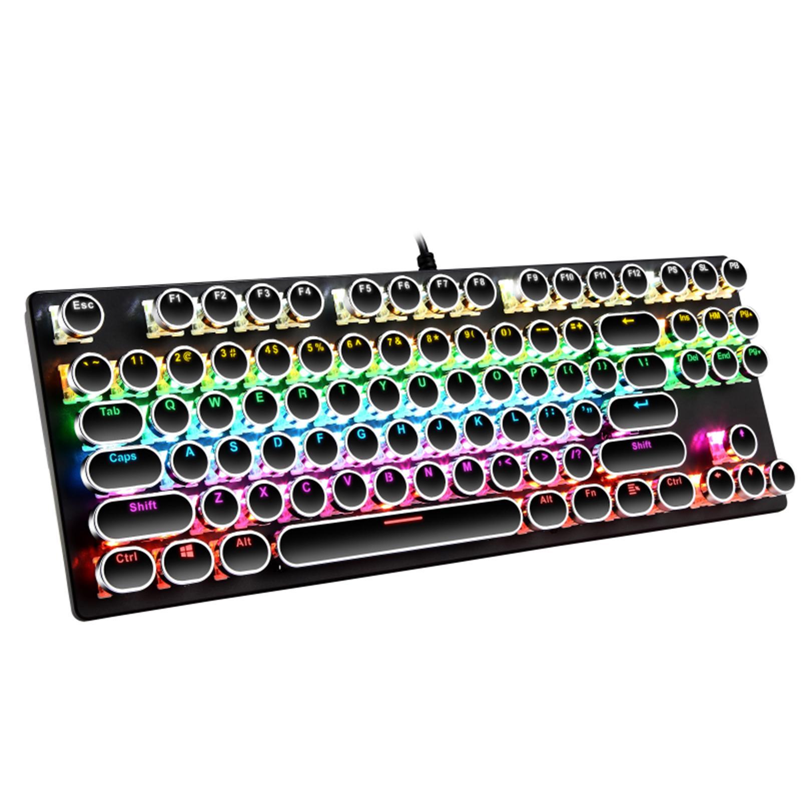 K550 Mechanical Gaming Keyboard 87Key Wired Game Keyboard RGB Backlit Black