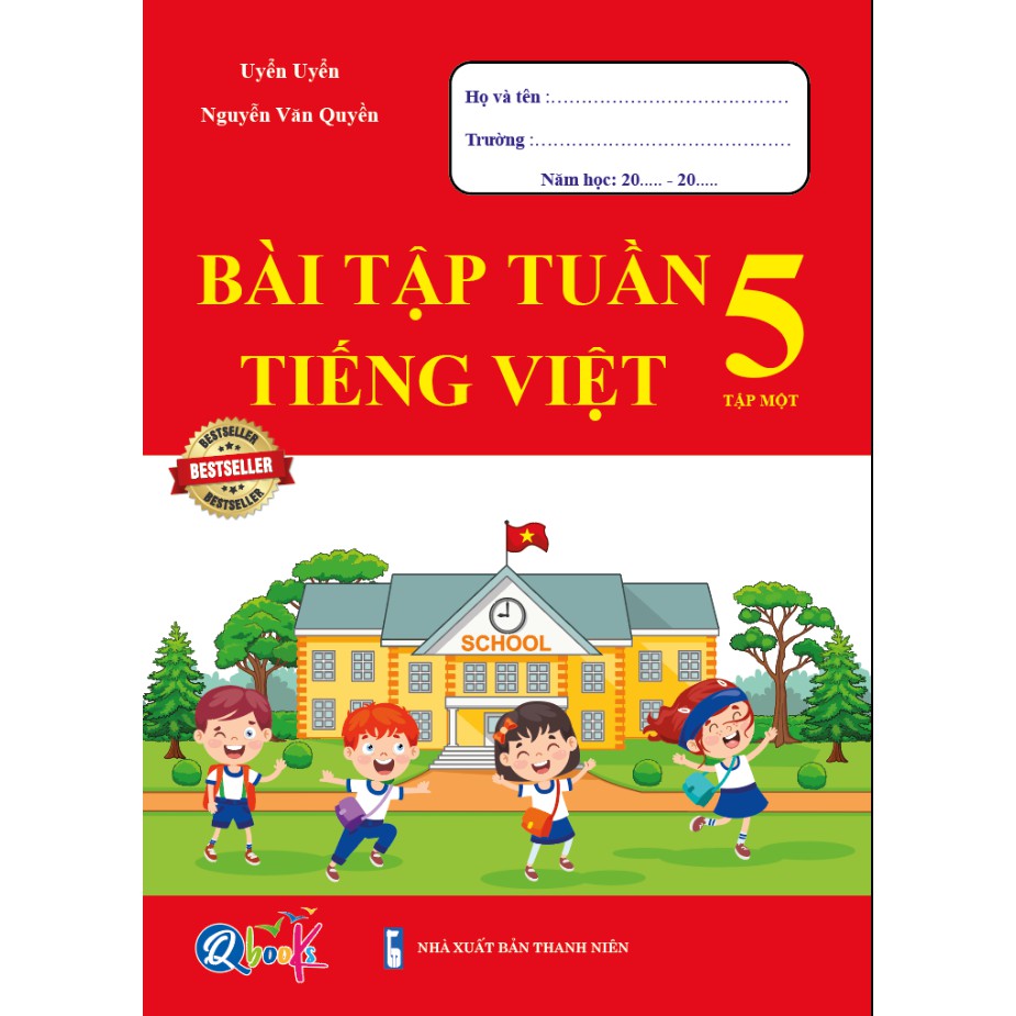 Sách - Combo 4 Cuốn Bài Tâp Tuần và Đề Kiểm Tra Toán - Tiếng Việt 5 - Học Kì 1