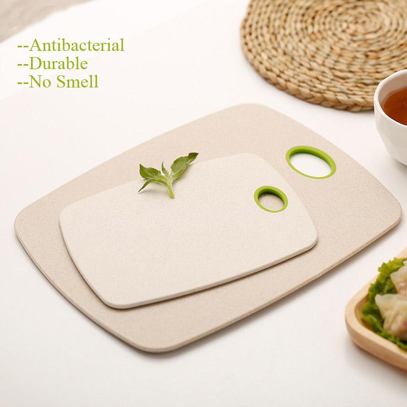 2 Cái/bộ Thớt Chống Trơn Trượt Khối Cắt Bộ Thân Thiện Với Môi Trường Rơm Lúa Mì Bếp Thịt Trái Cây Thực Phẩm Dụng Cụ Gọt Rau Củ