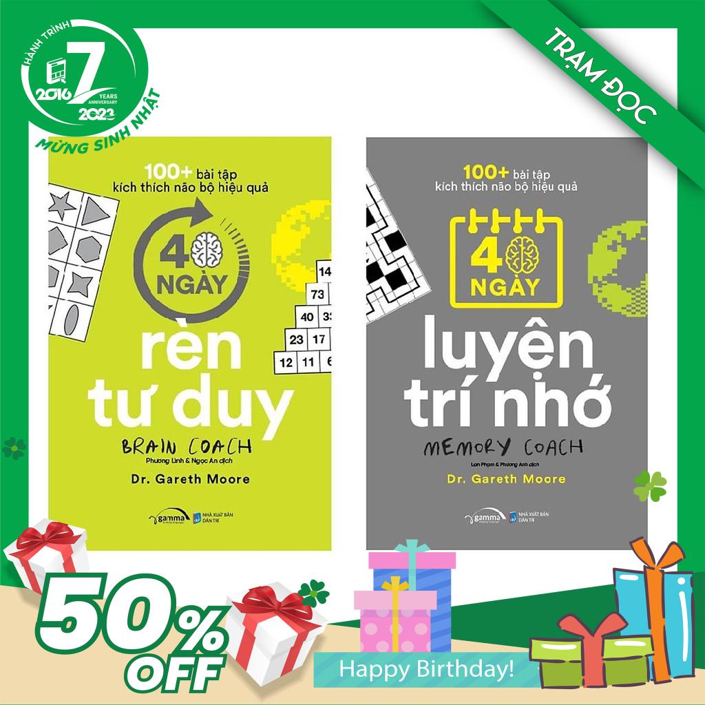 Combo 2 Cuốn: 100+ Bài Tập Kích Thích Não Bộ Hiệu Quả : 40 Ngày Luyện Trí Nhớ + 40 Ngày Rèn Tư Duy
