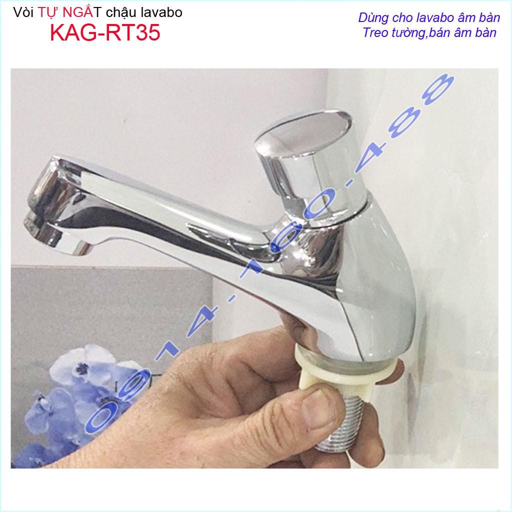 Vòi lavabo tự ngắt nước KAG-RT35, Vòi bán tự động, vòi ấn tay tự động tiêt kiệm nước tốt sử dụng tốt