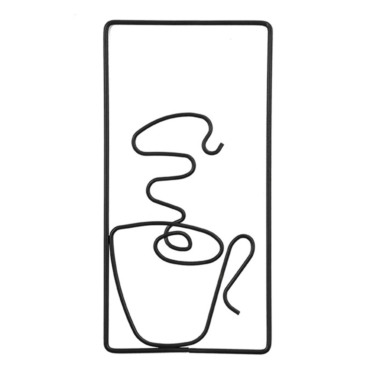 Metal Wall Art Decors Wall Sculptures Painting Line Drawing Wall Hanging Silhouette for Living Room Outdoor Office Bathroom Decoration