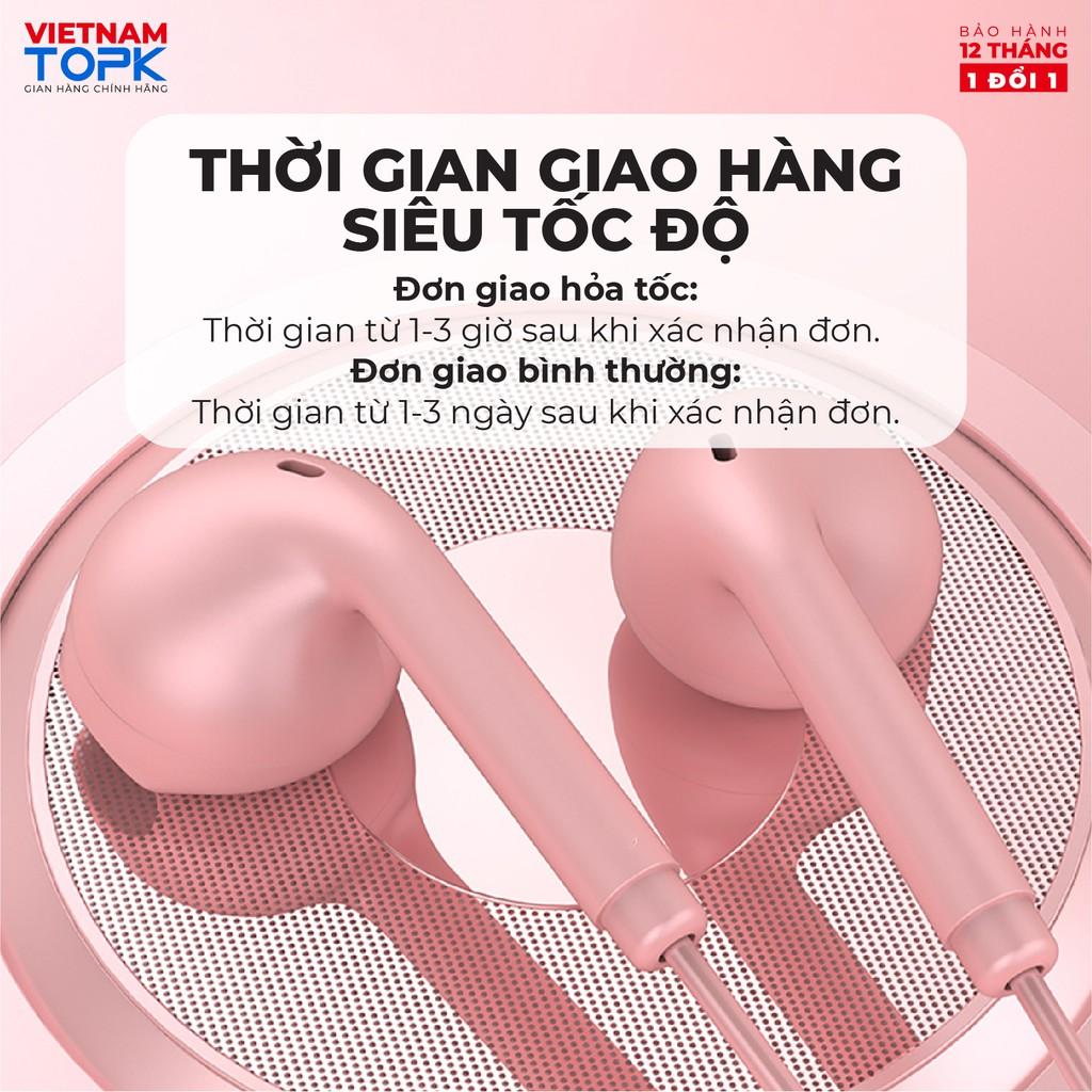 Tai nghe nhét tai có dây TOPK F17 Chân cắm 3.5 Chất liệu TPE dài 1.2m - Hàng chính hãng