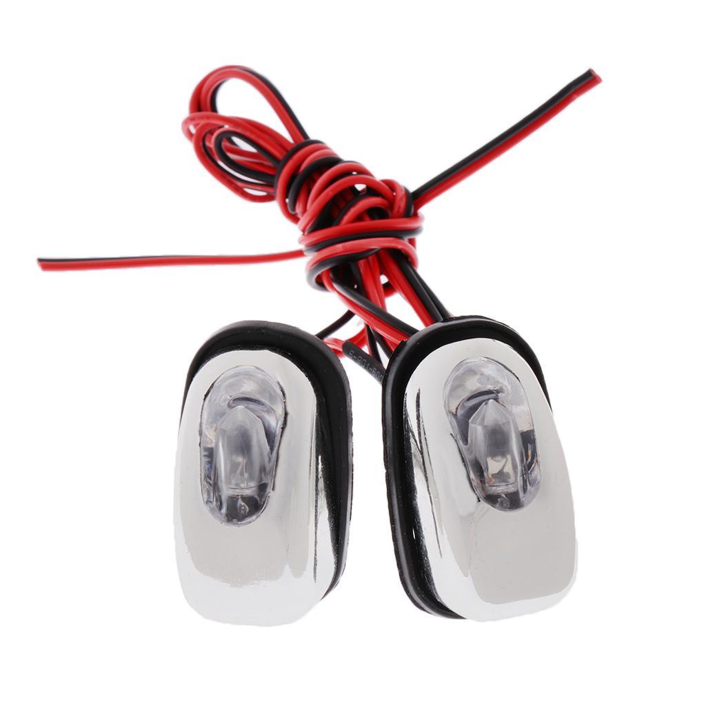 1 Pair 12V Red LED Car Windshield Jet Spray Nozzle Wiper Washer Eyes Lamp