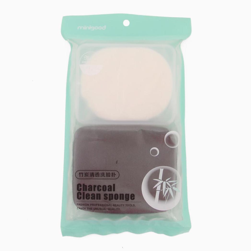 Combo mút rửa mặt than tre hoạt tính MINIGOOD CHARCOAL CLEAN SPONGE  chính hãng, làm sạch sâu chất bẩn dầu thừa trên da - DMCTB182