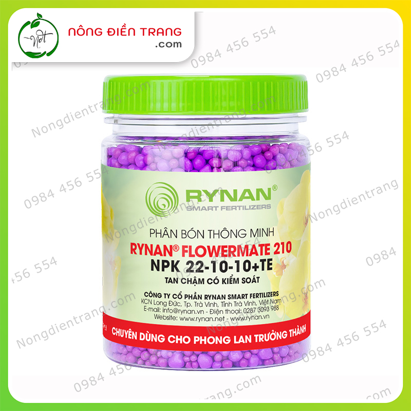 Phân Bón Thông Minh Tan Chậm Rynan 210 - Hộp 150g - Chuyên dùng cho lan trưởng thành VTNN Nông Điền Trang