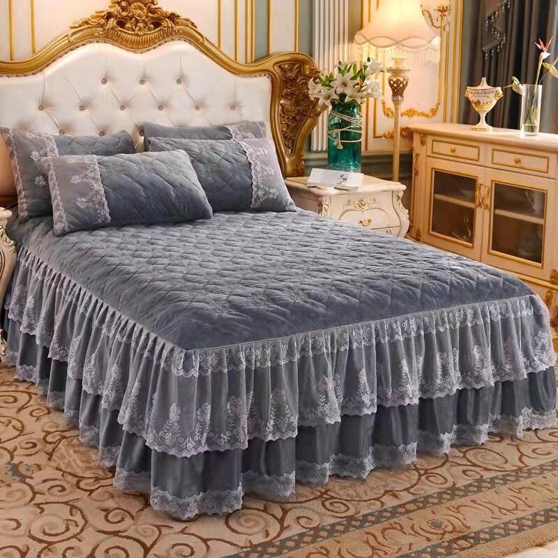 BỘ GA GỐI NỈ TRẦN BÔNG BÈO PHỦ