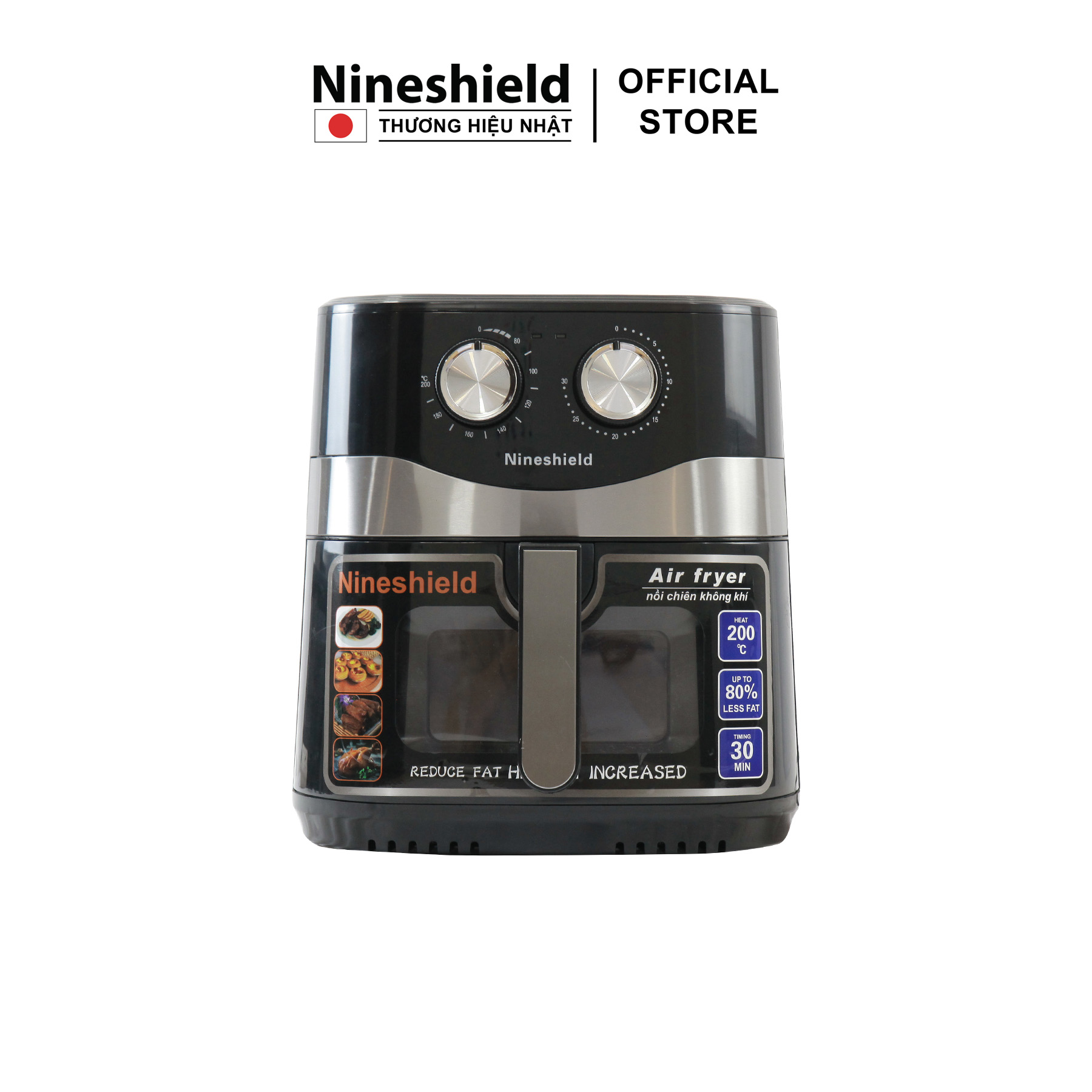 Nồi Chiên Không Dầu 10.5L Nineshield Loại Cơ KB-8002M - Hàng chính hãng