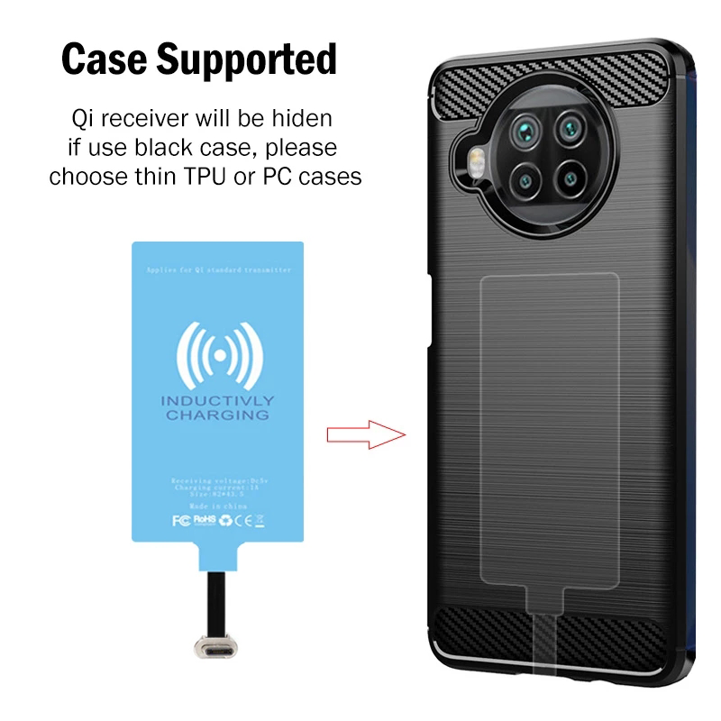 Bộ thu sạc không dây QI cho Realme GT Neo 2 2T 3 3T GT2 Pro Không dây Bộ sạc+Bộ chuyển đổi USB Type-C