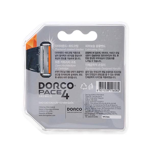 Combo Dao Cạo Và Vỉ 04 Đầu Dao Cạo Râu 4 Lưỡi DORCO Pace 4