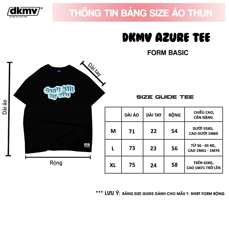 Áo thun nữ form rộng màu đen | DKMV Tee Azure-Black