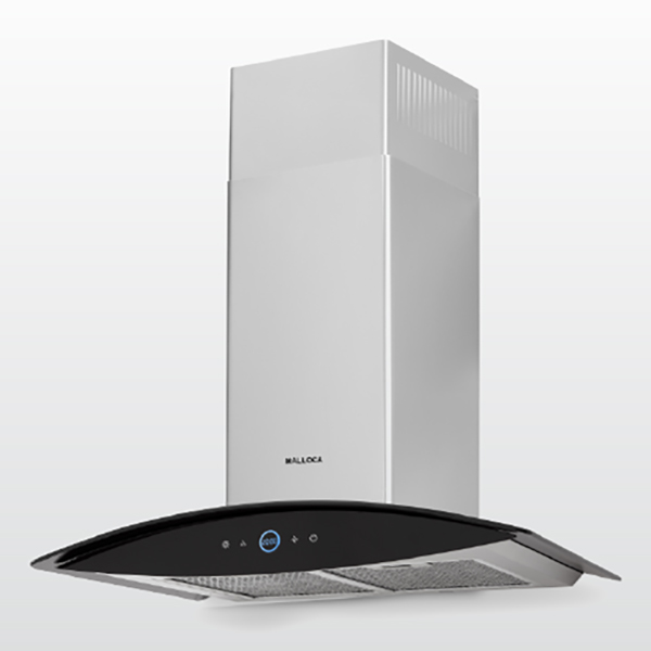 Máy Hút Khói Khử Mùi Dạng Kính Cong Áp Tường Malloca MC 7018HS - Hàng Chính Hãng