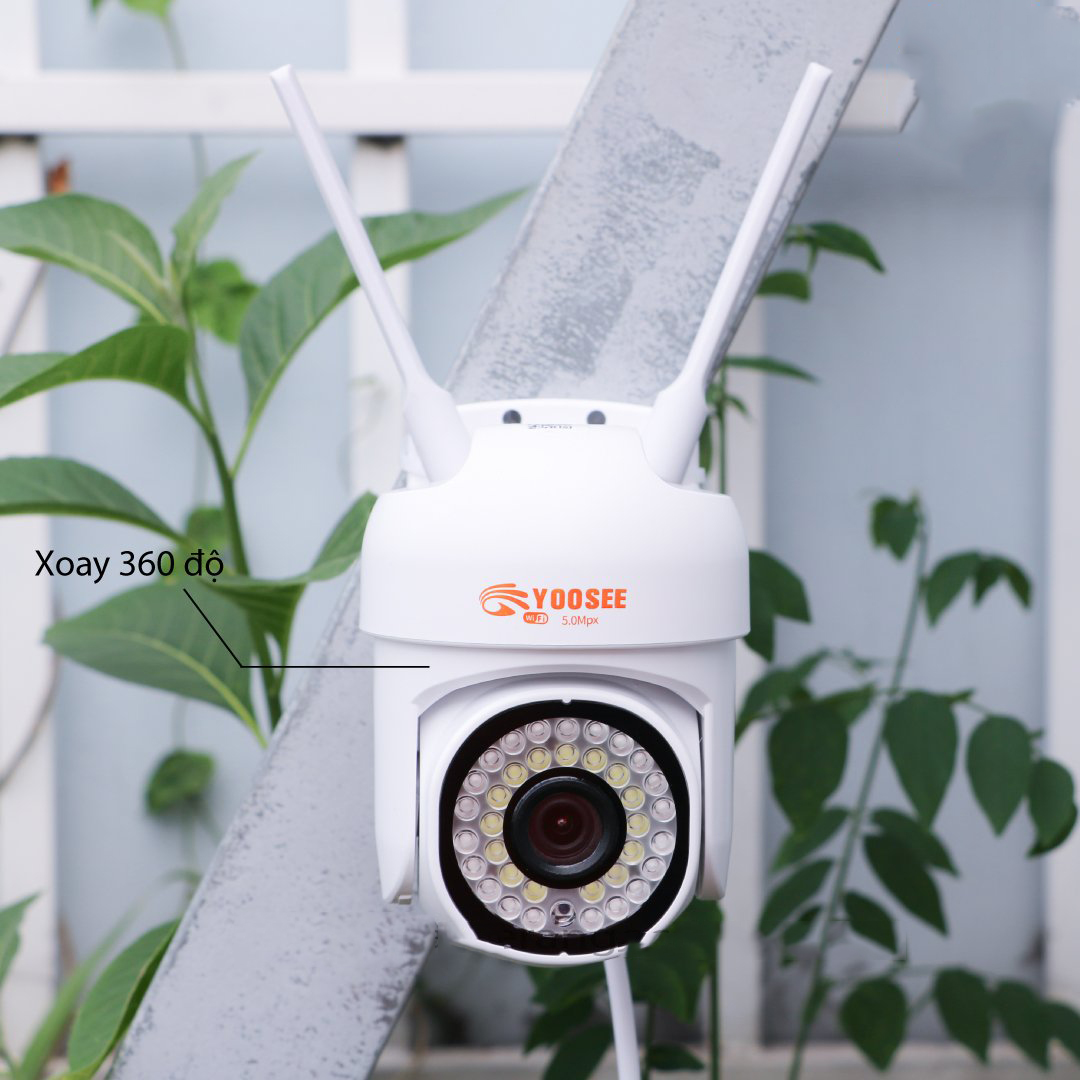 Camera Ip Yoosee Ptz 5.0Mpx 36 Led 2 Râu Hồng Ngoại, Ban Đêm Có Màu Xoay 360 Độ Đàm Thoại 2 Chiều Kèm Adapter Hàng Chính Hãng