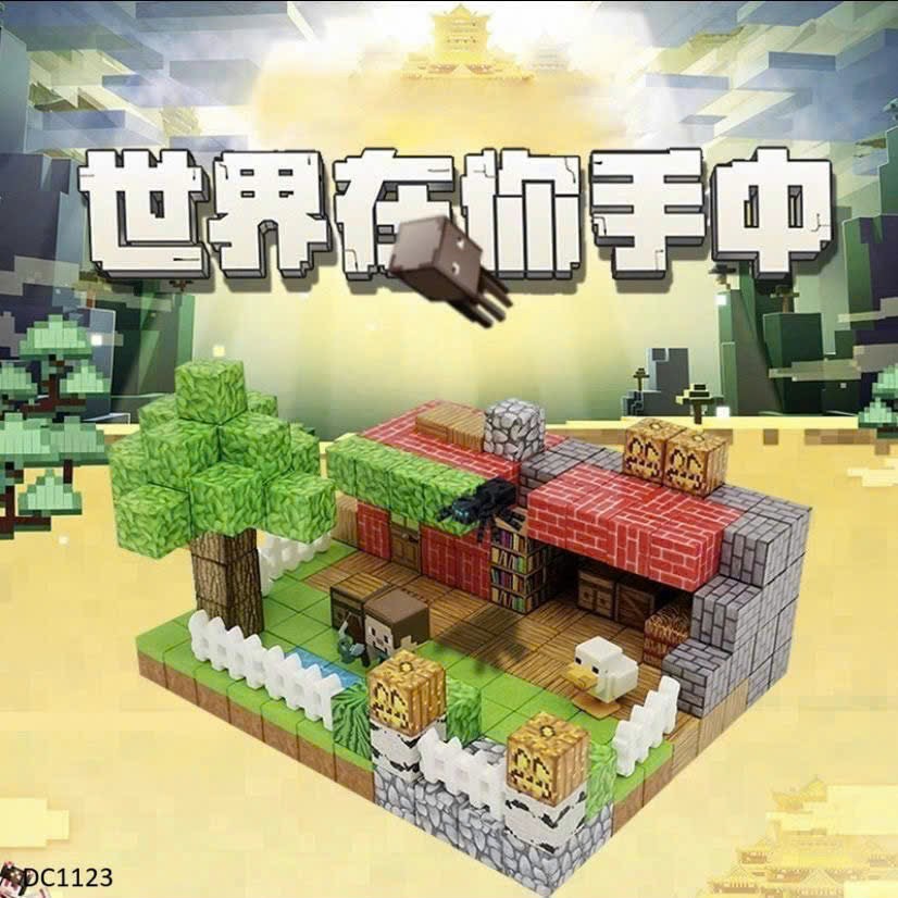 Combo 100 Khối Nam Châm Từ Tính Minecraft Đa Màu - Tặng Kèm 6 Nhân Vật - Đồ Chơi Lắp Ráp Khối Xây Dựng Thông Minh - HÀNG CHÍNH HÃNG MINIIN