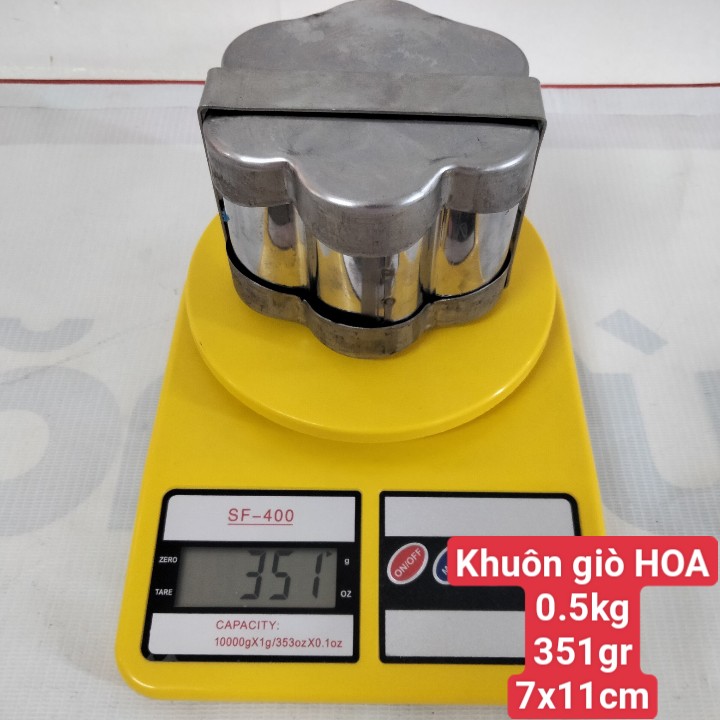 Khuôn Làm Giò Lụa Nắp Thụt Giò hoa 500 gr Làm Giò Chả, Chả Lụa, Giò thủ Chuyên Nghiệp, Đảm Bảo An Toàn Vệ Sinh Thực Phẩm Cam Kết Xài Bền - Giò hoa 500 gr