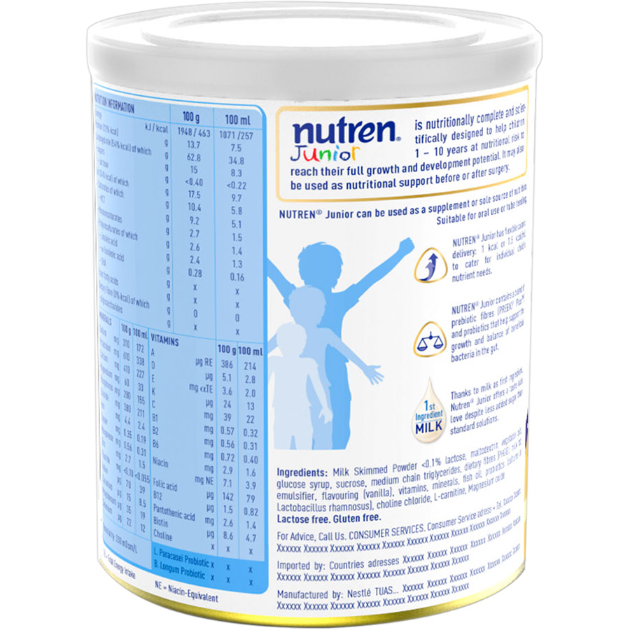 Sữa dinh dưỡng  Nutren Junior 850g - Tặng balo con hươu