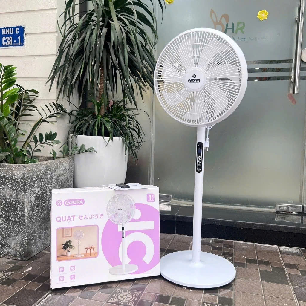 Quạt Cây Đứng GROPA 16 Inch Điều Khiển Từ Xa 8 Cấp Độ Gió Hẹn Giờ 8 Tiếng Siêu Êm Tiết Kiệm Điện 40W - HÀNG CHÍNH HÃNG MINIIN
