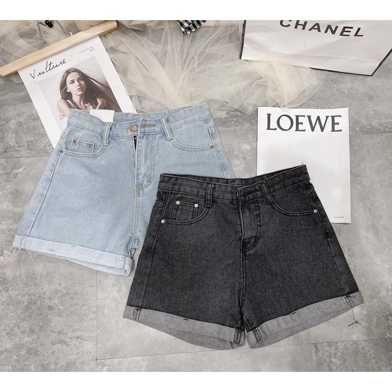 Quần short jean, quần đùi cạp cao, sooc Quảng Châu