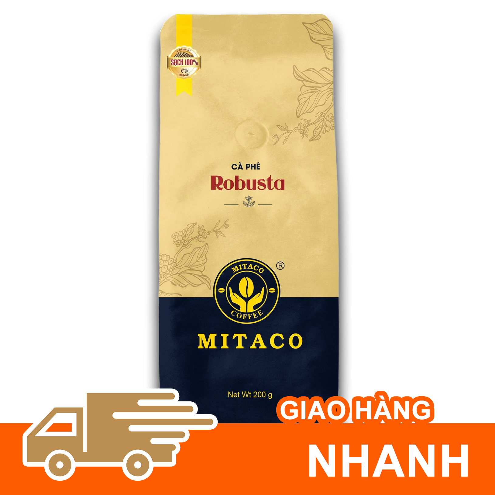 Cà Phê Robusta Nguyên Chất MITACO COFFEE (Gói 200g)