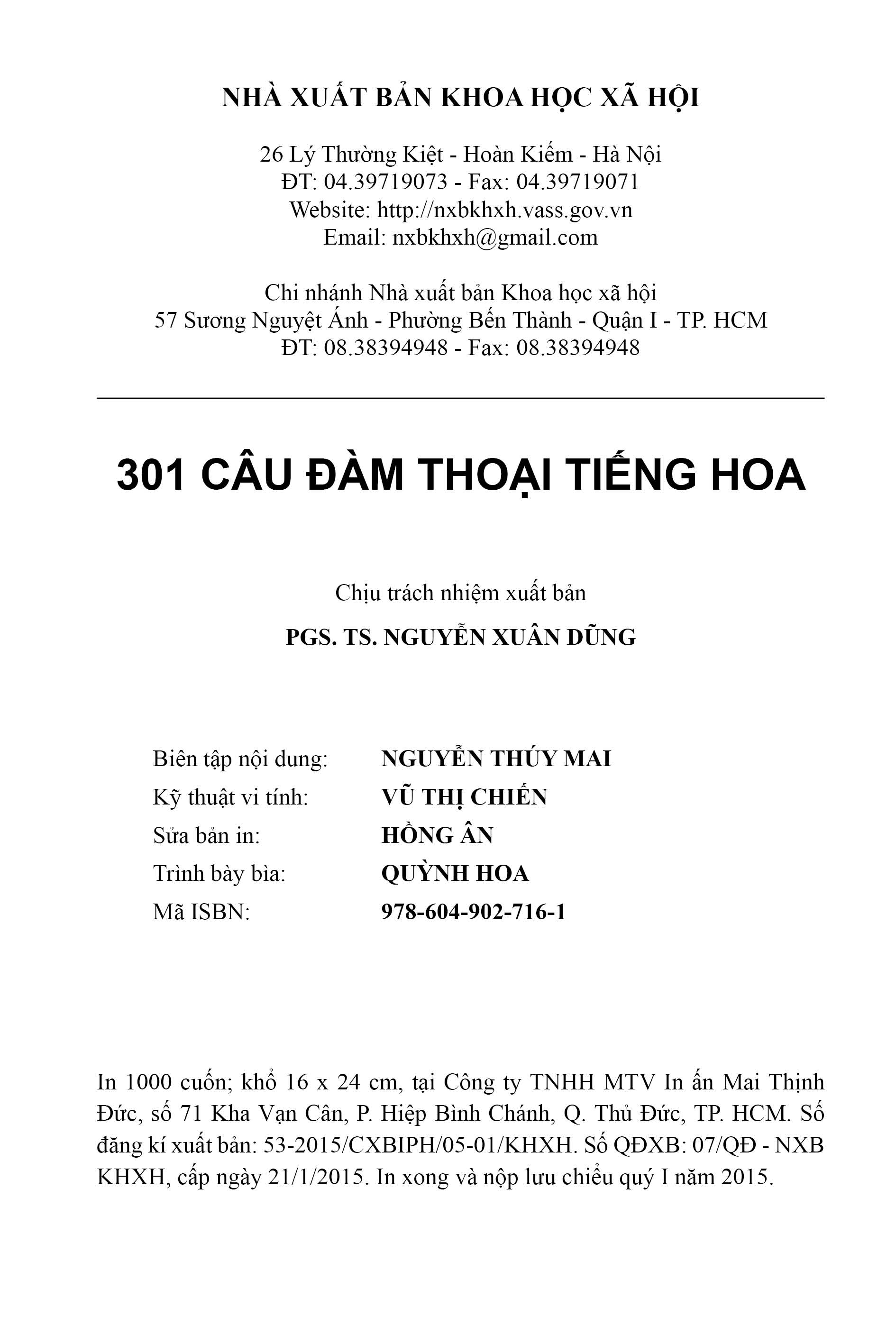 301 Câu Đàm Thoại Tiếng Hoa - khổ trung