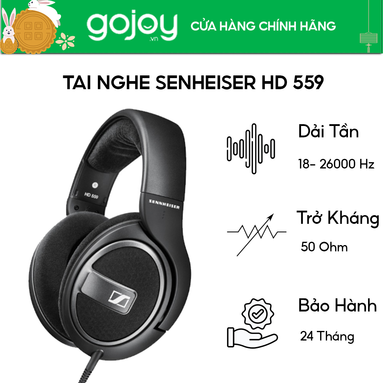 Tai Nghe Sennheiser HD 559 - Bảo Hành Chính Hãng 24 Tháng