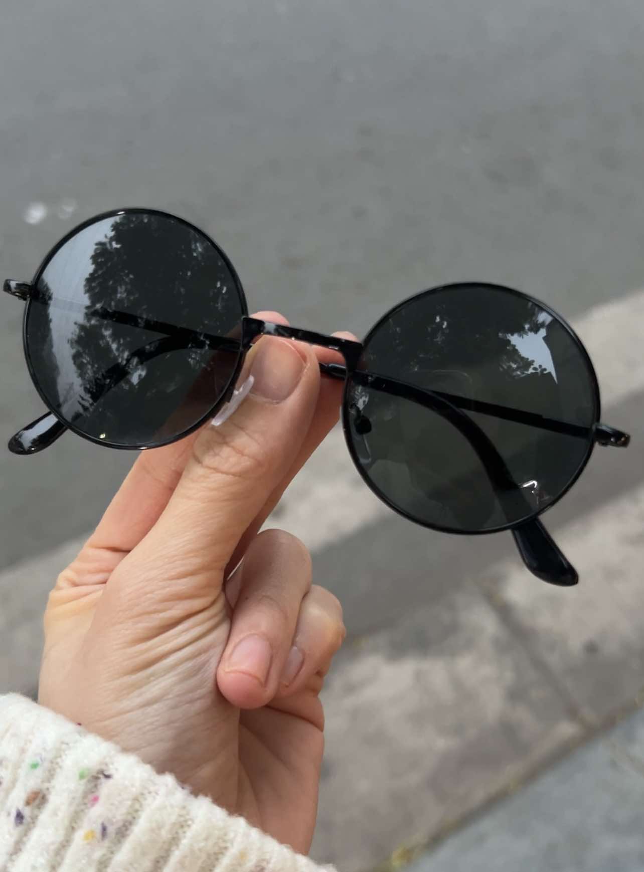 Kính mát thầy đồ Mắt tròn nhỏ phong cách retro