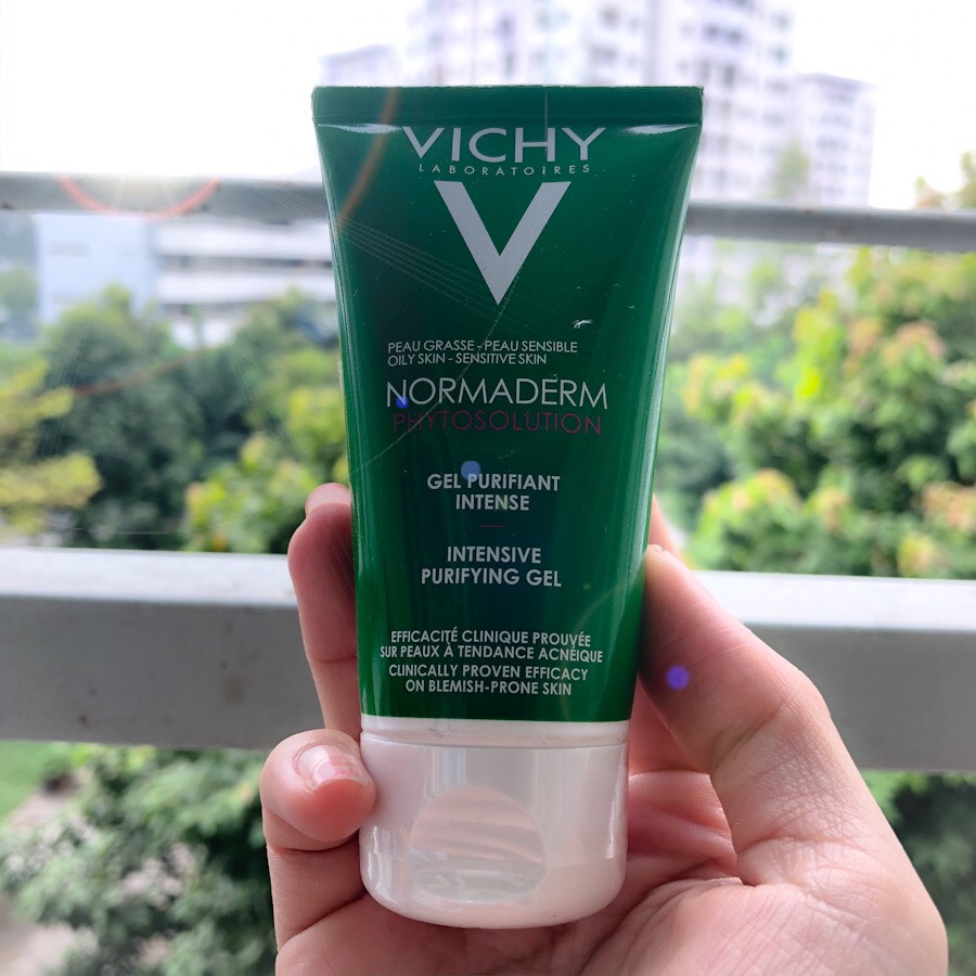 Gel Rửa Mặt Làm Sạch Sâu Cho Da Nhờn, Mụn Vichy Normaderm Phytosolution Intensive Purifying Gel 50ml