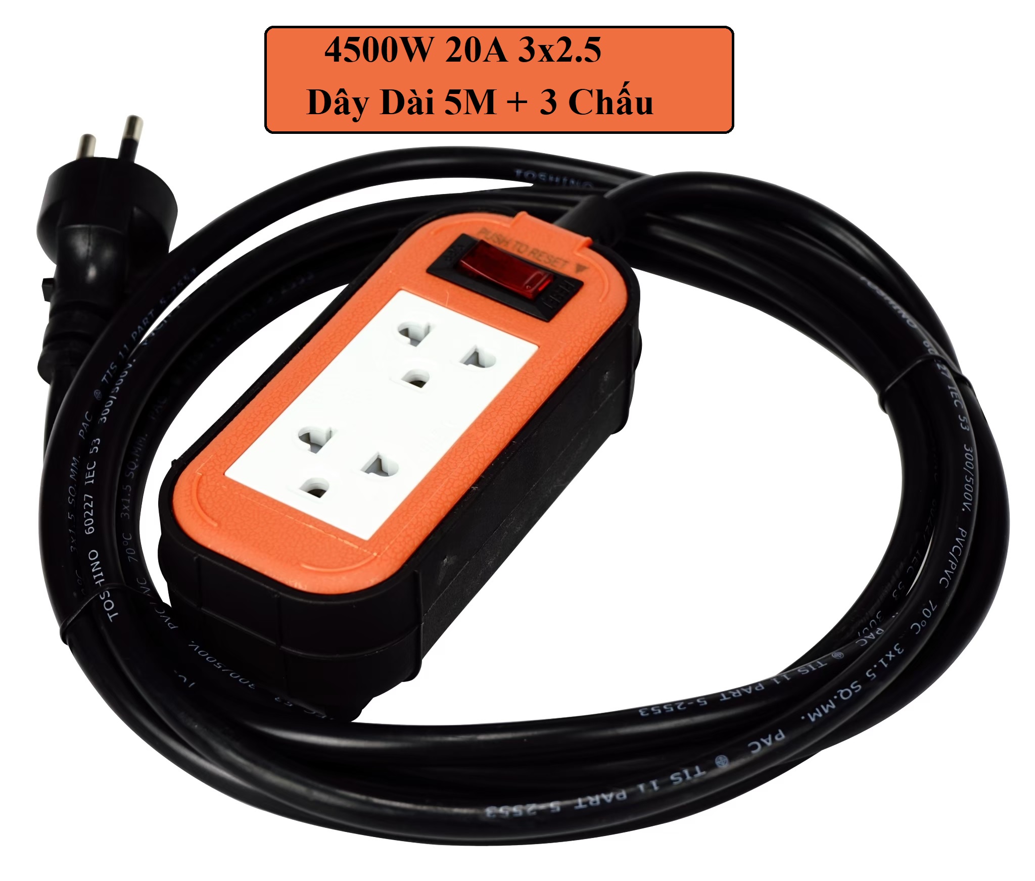 4500W-Ổ CẮM CÔNG SUẤT CAO TOSHINO ADSAWIN MXC IP20 THAILAND,TỰ NGẮT QUÁ TẢI,CHỐNG NƯỚC,VA ĐẬP