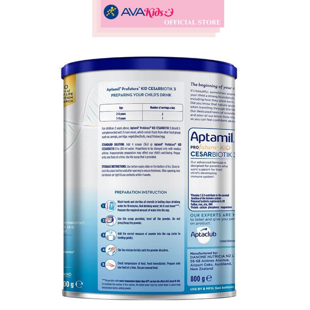 Sữa bột Aptamil Profutura Kid Cesarbiotik số 3 800g (từ 2 tuổi)