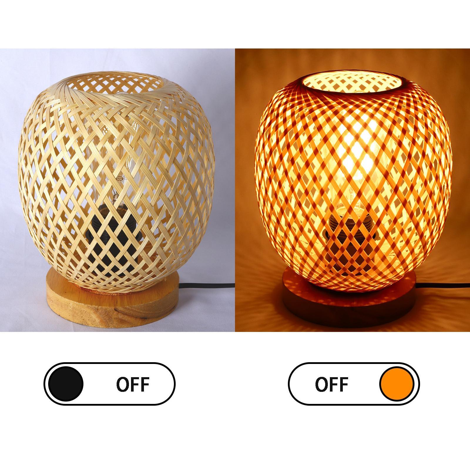 Rattan Table Lamps Accs Boho Beside Lamp Rustic for Photo Props Bedside Home